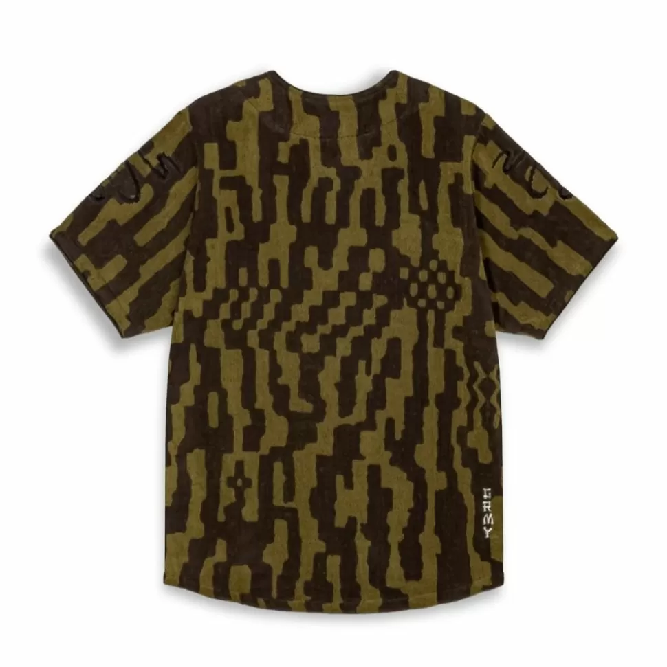 Shirts*Grimey Camisa De Baseball Lucky Dragon All Over Jacquard - Black - Ss24
