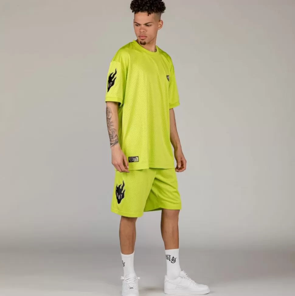 Tees*Grimey Camiseta Cloven Tongues Mesh - Fluor Lime - Summer 23