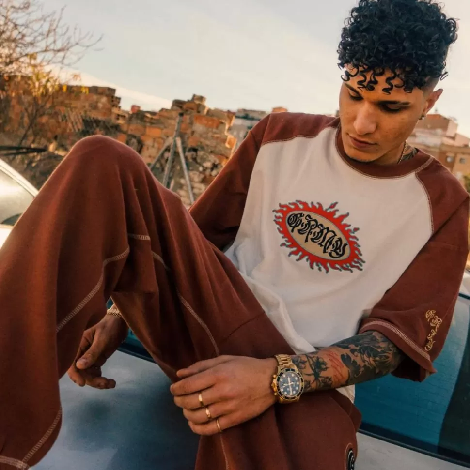 Organic*Grimey Camiseta Fire Route Bicolor - White - Spring 23
