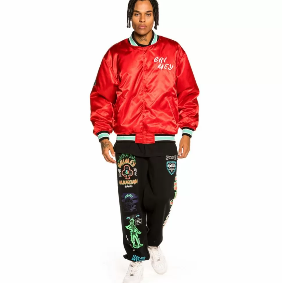 Coats*Grimey Chaqueta Satinada Reversible "Destroy All Fear" - Black/Red - Fall 21