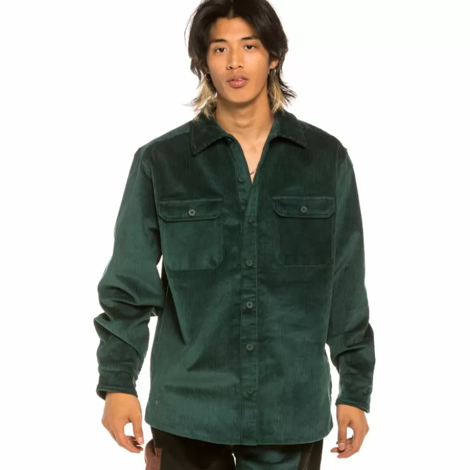 Shirts*Grimey "Aged Rum" Corduroy Long Shirt - Green - Winter 21