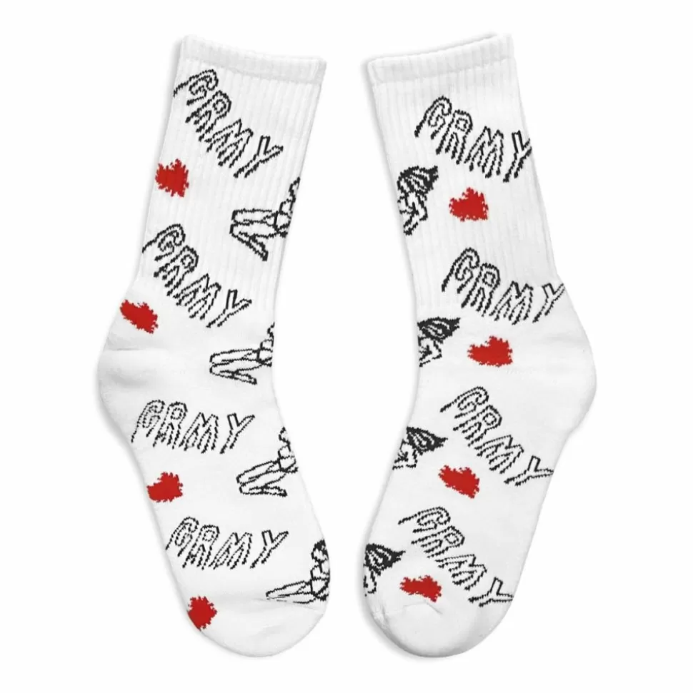 Socks*Grimey Back At You Socks - White - Fw23