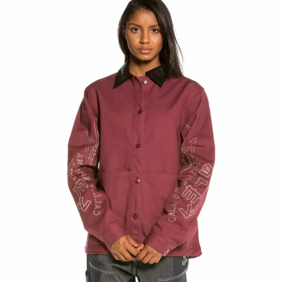 Sweatshirts*Grimey Call Of Yore Girl Coach Jacket Fw20 Wine