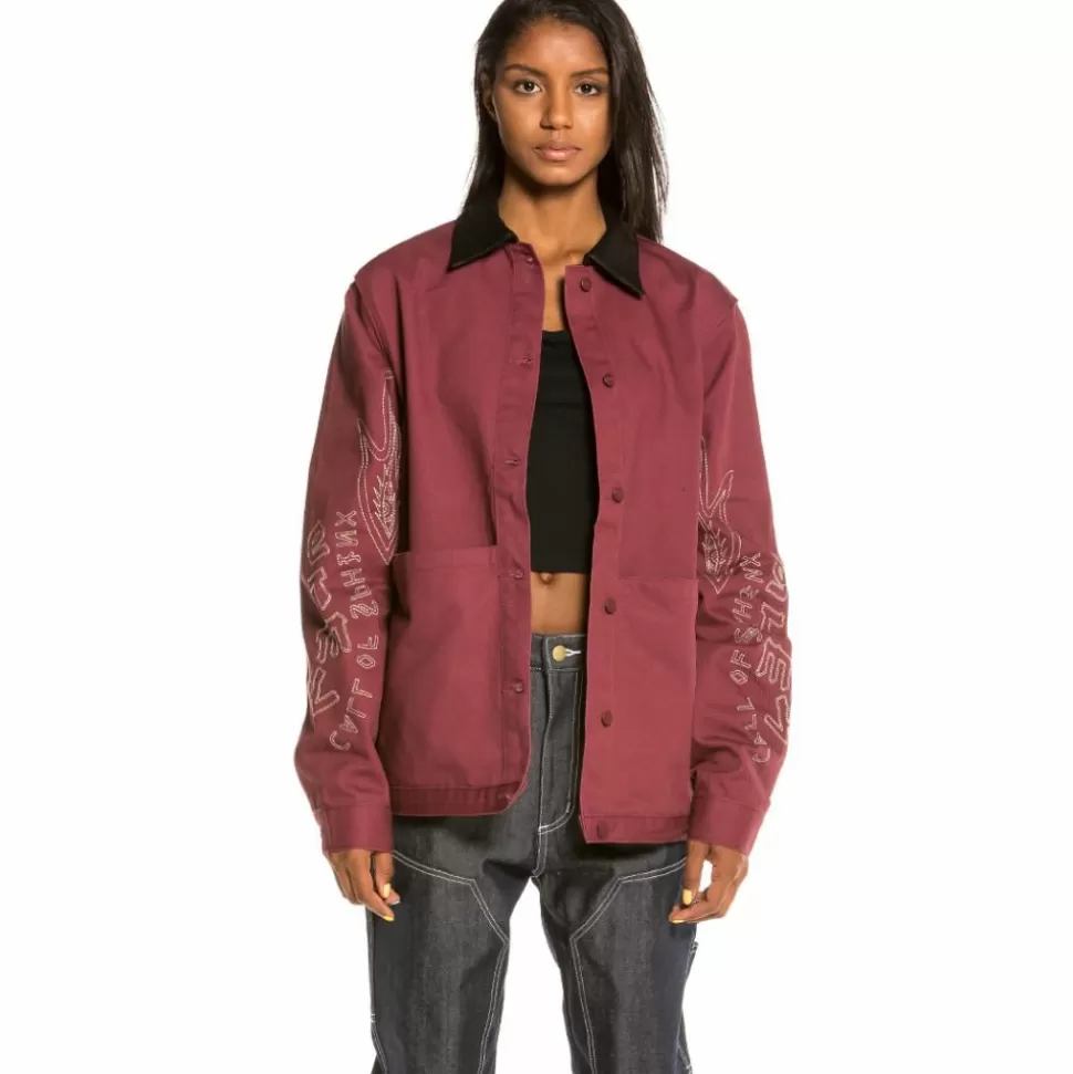 Sweatshirts*Grimey Call Of Yore Girl Coach Jacket Fw20 Wine
