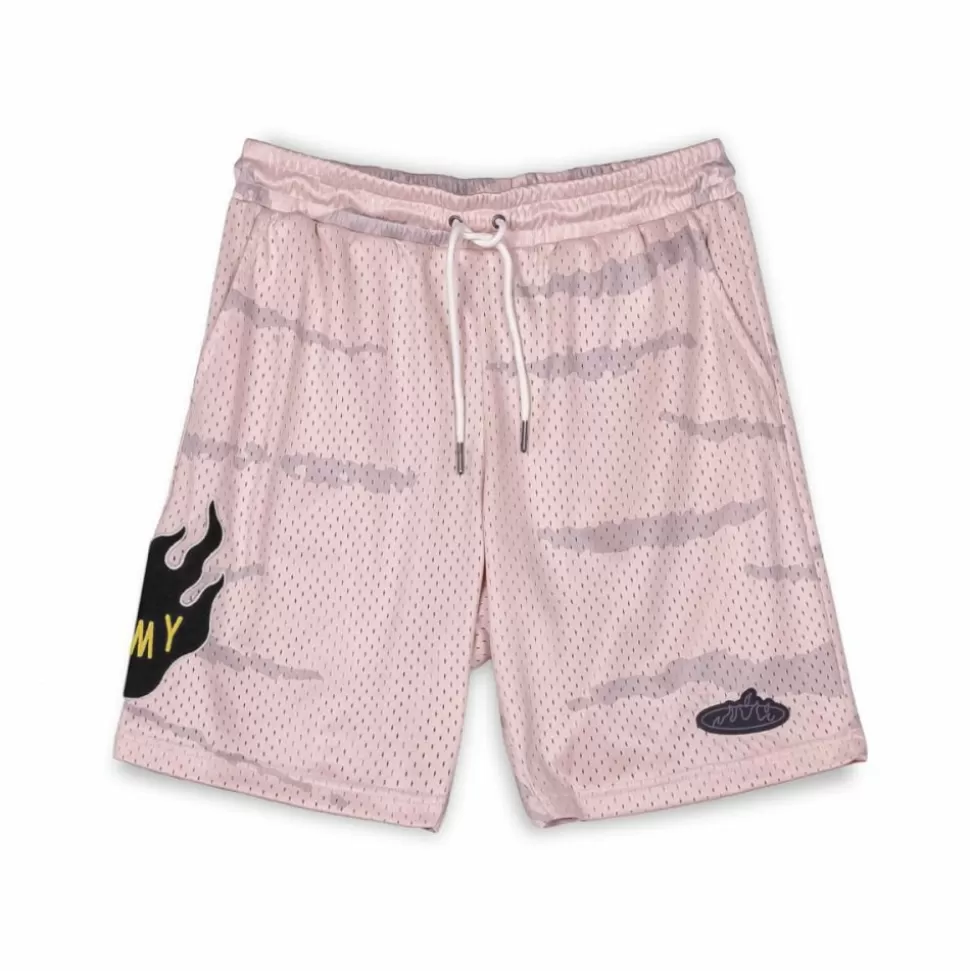 Shorts*Grimey Cloven Tongues All Over Print Mesh Basket Shorts - Cream - Summer 23