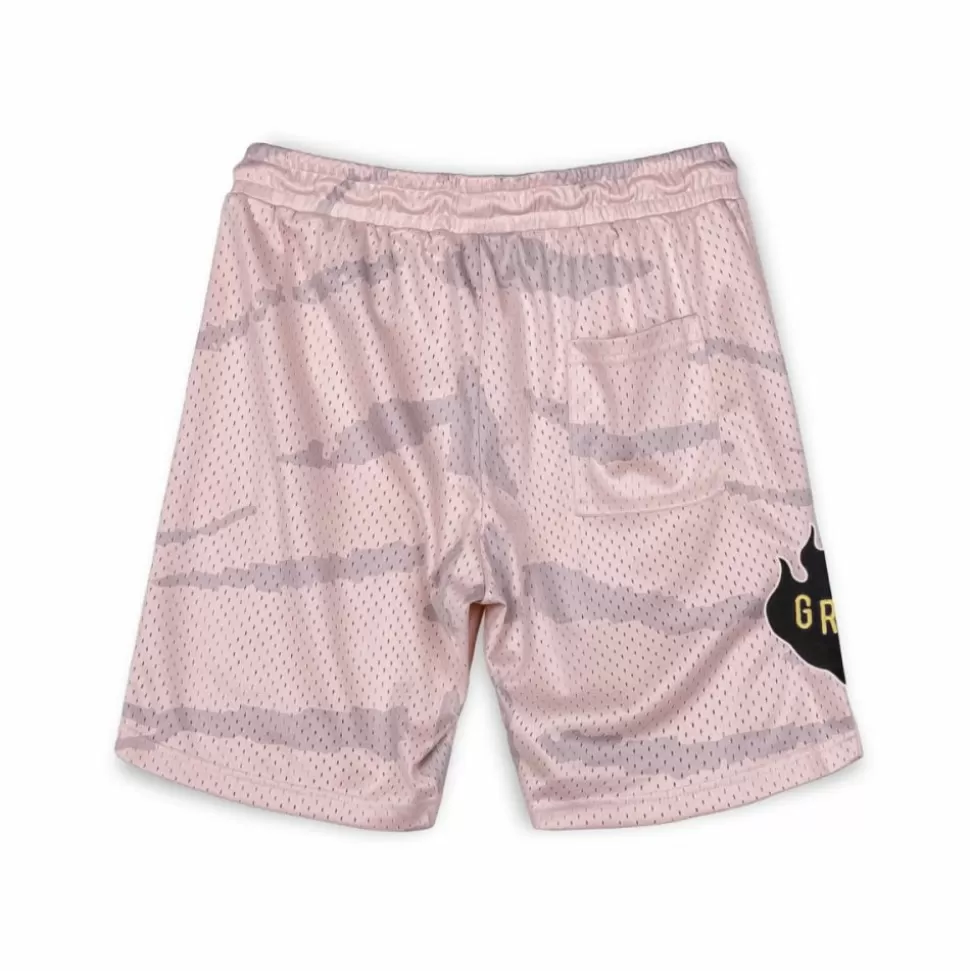 Shorts*Grimey Cloven Tongues All Over Print Mesh Basket Shorts - Cream - Summer 23
