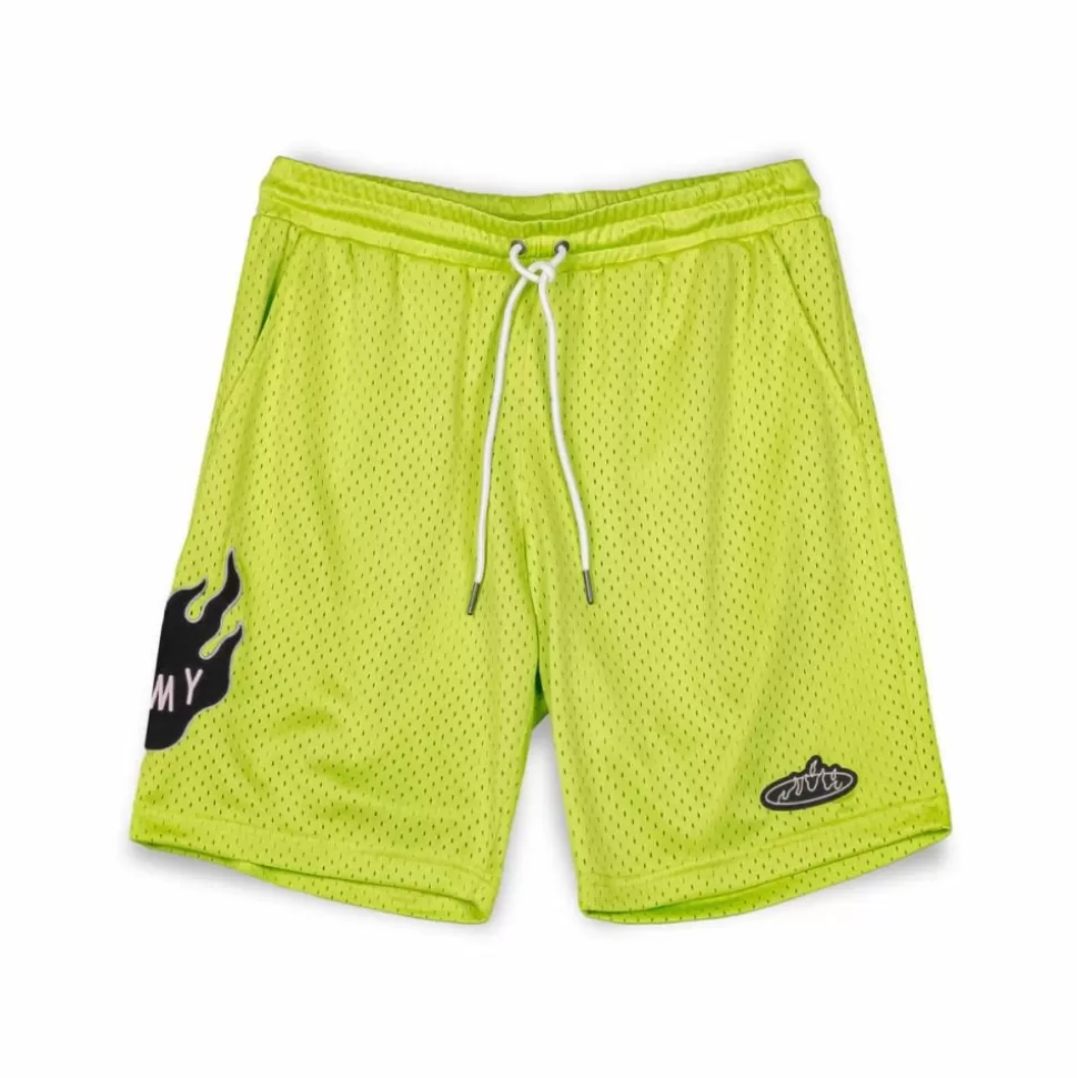 Shorts*Grimey Cloven Tongues Mesh Basket Shorts - Fluor Lime - Summer 23