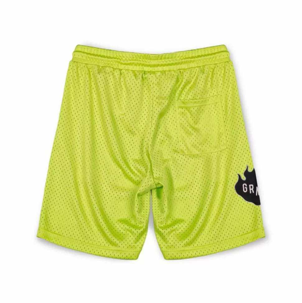 Shorts*Grimey Cloven Tongues Mesh Basket Shorts - Fluor Lime - Summer 23