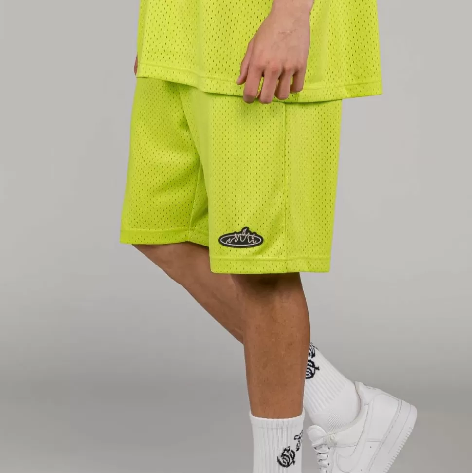 Shorts*Grimey Cloven Tongues Mesh Basket Shorts - Fluor Lime - Summer 23