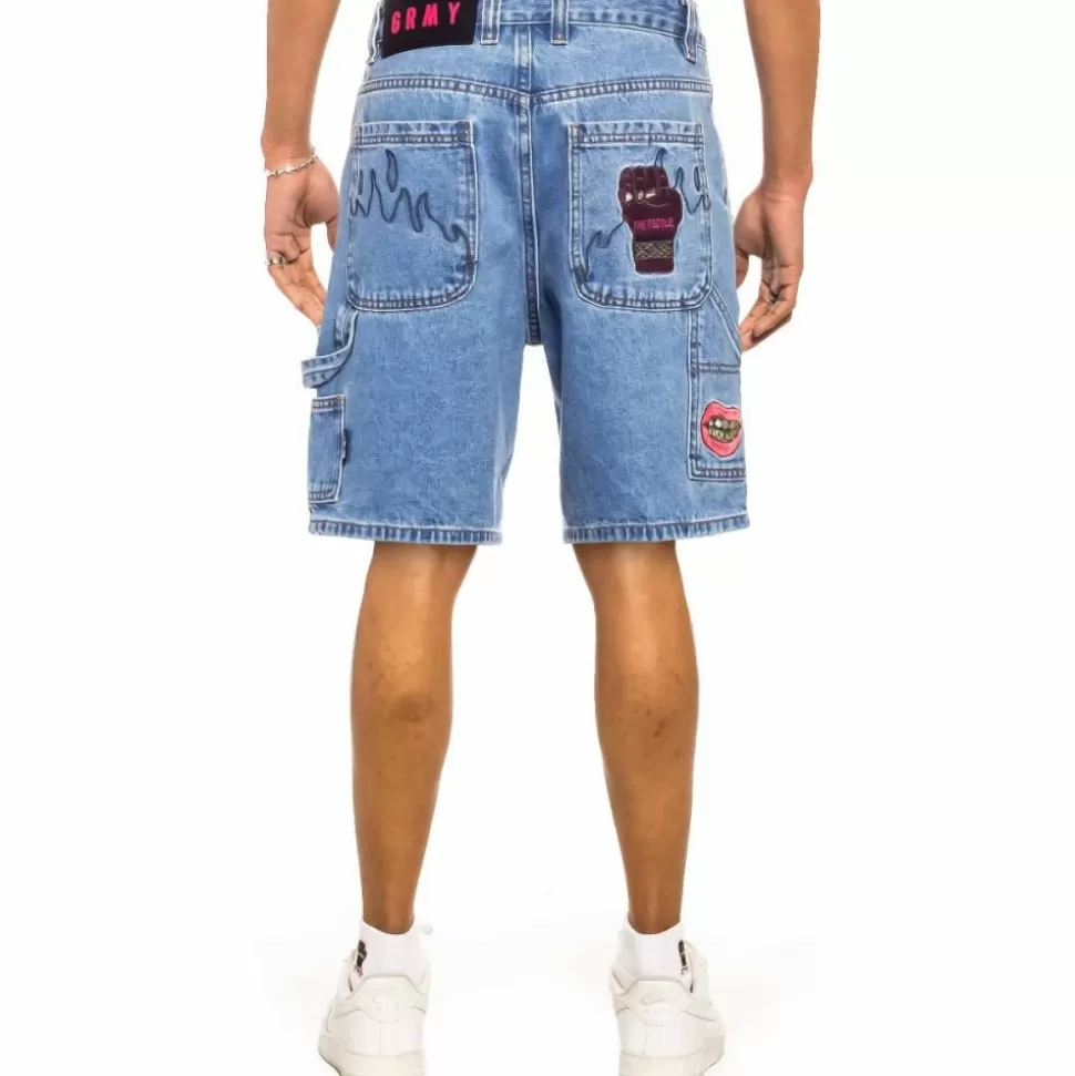 Shorts*Grimey "Day Dreamer" Denim Shorts - Washed Blue - Spring 22