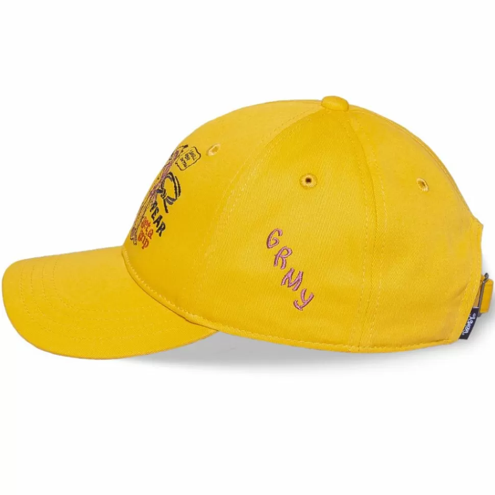 Head Wear*Grimey "Destroy All Fear" Curved Visor Cap - Yellow - Fall 21