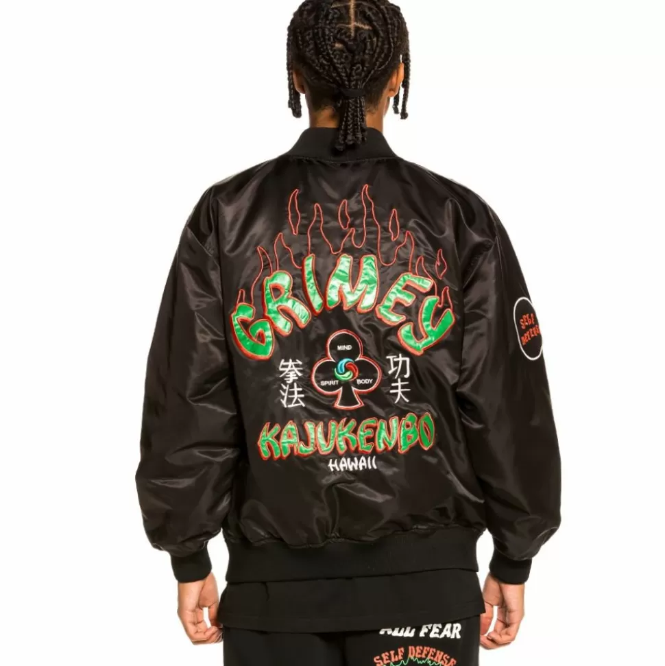Jackets*Grimey "Destroy All Fear" Reversible Satin Jacket - Black/Blue - Fall 21