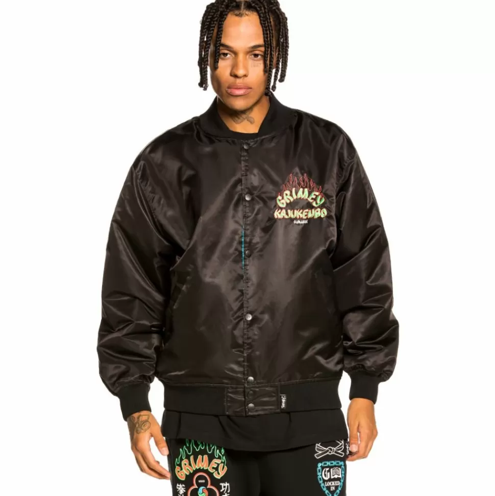 Jackets*Grimey "Destroy All Fear" Reversible Satin Jacket - Black/Blue - Fall 21
