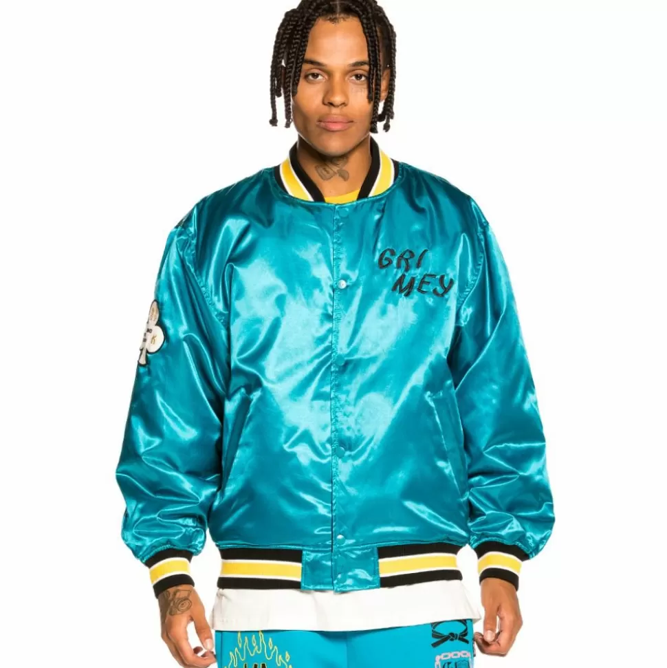 Jackets*Grimey "Destroy All Fear" Reversible Satin Jacket - Blue - Fall 21