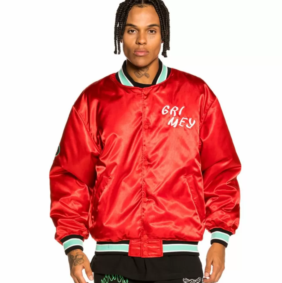 Jackets*Grimey "Destroy All Fear" Reversible Satin Jacket - Red - Fall 21