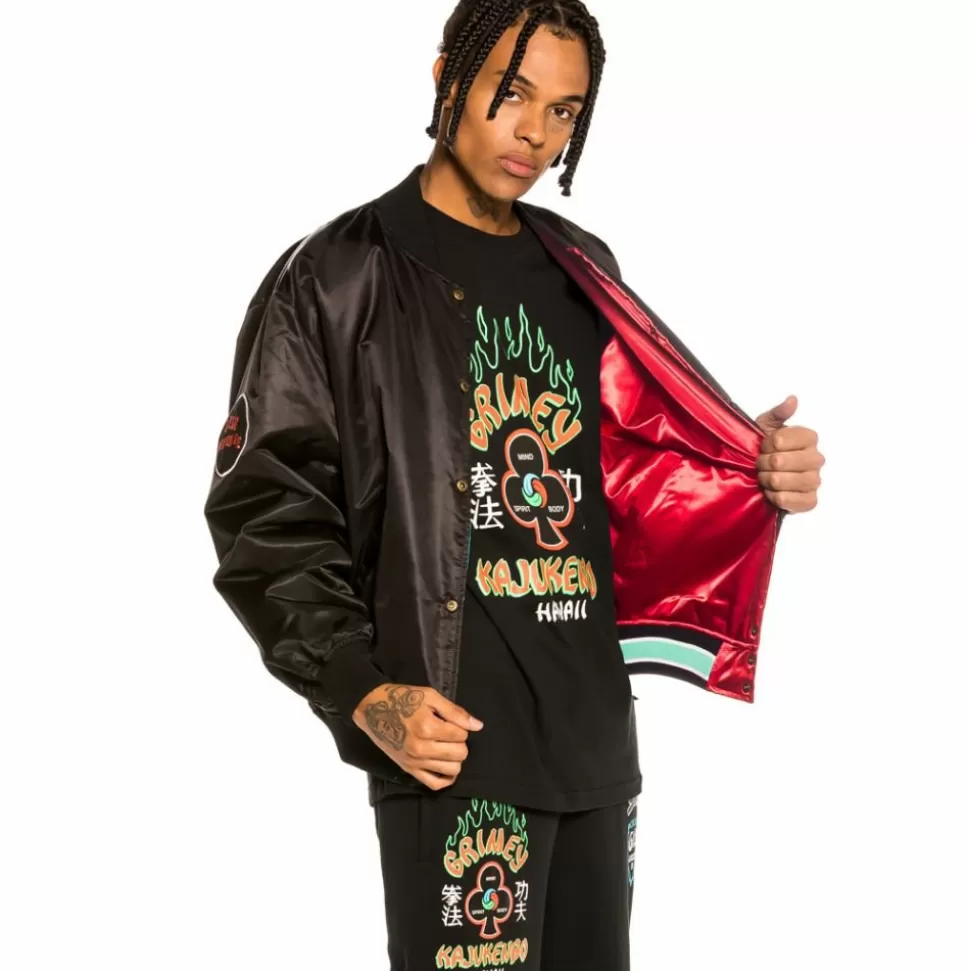 Jackets*Grimey "Destroy All Fear" Reversible Satin Jacket - Red - Fall 21