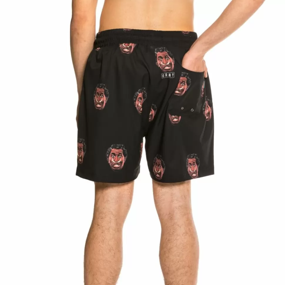 Swimwear*Grimey "Frenzy " All Over Print Swimming Short - Black - Summer 21