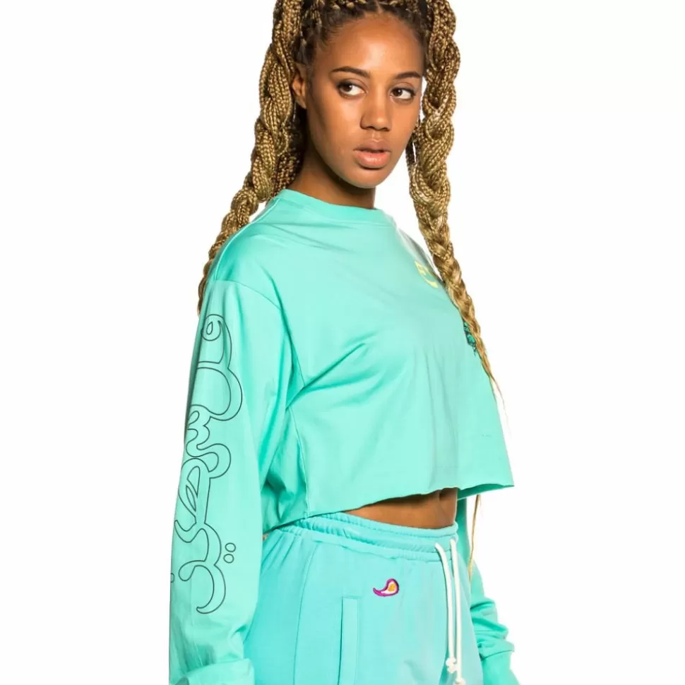 Tees & Tops*Grimey Hope Unseen Long Sleeve Crop Tee - Blue - Spring 21