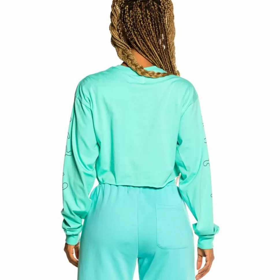 Tees & Tops*Grimey Hope Unseen Long Sleeve Crop Tee - Blue - Spring 21