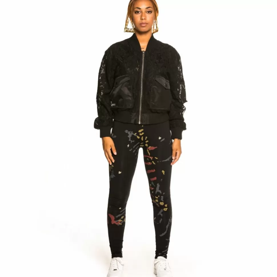 Coats*Grimey "Jazz Thing" Girl Lace Bomber Jacket - Black - Fall 21