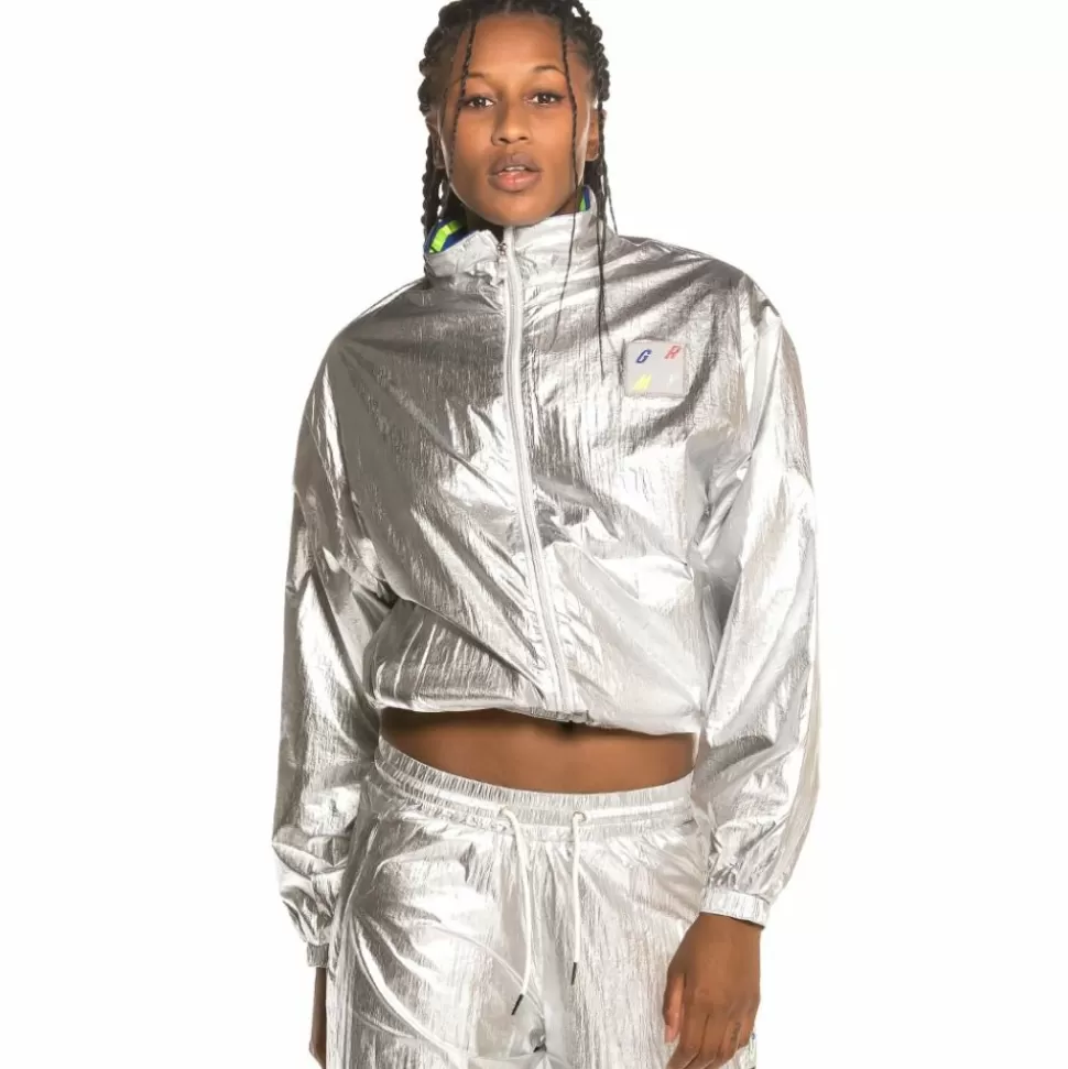 Sweatshirts*Grimey Planet Noire Girl Track Jacket Fw19 Silver