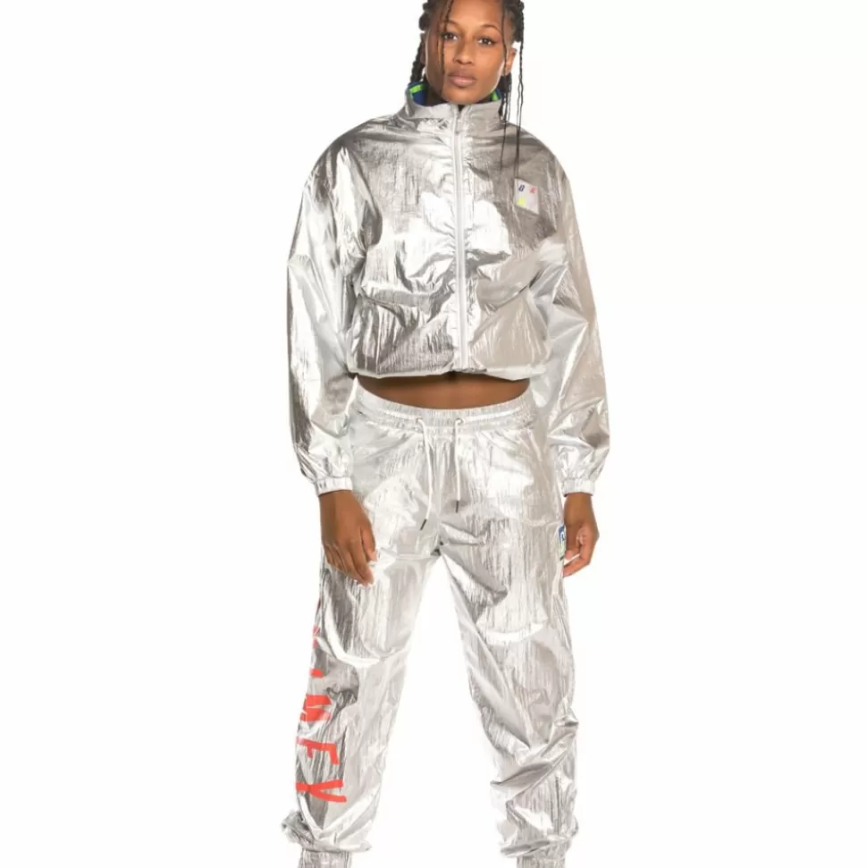 Pants & Leggins*Grimey Planete Noir Girl Track Pants Fw19 Silver
