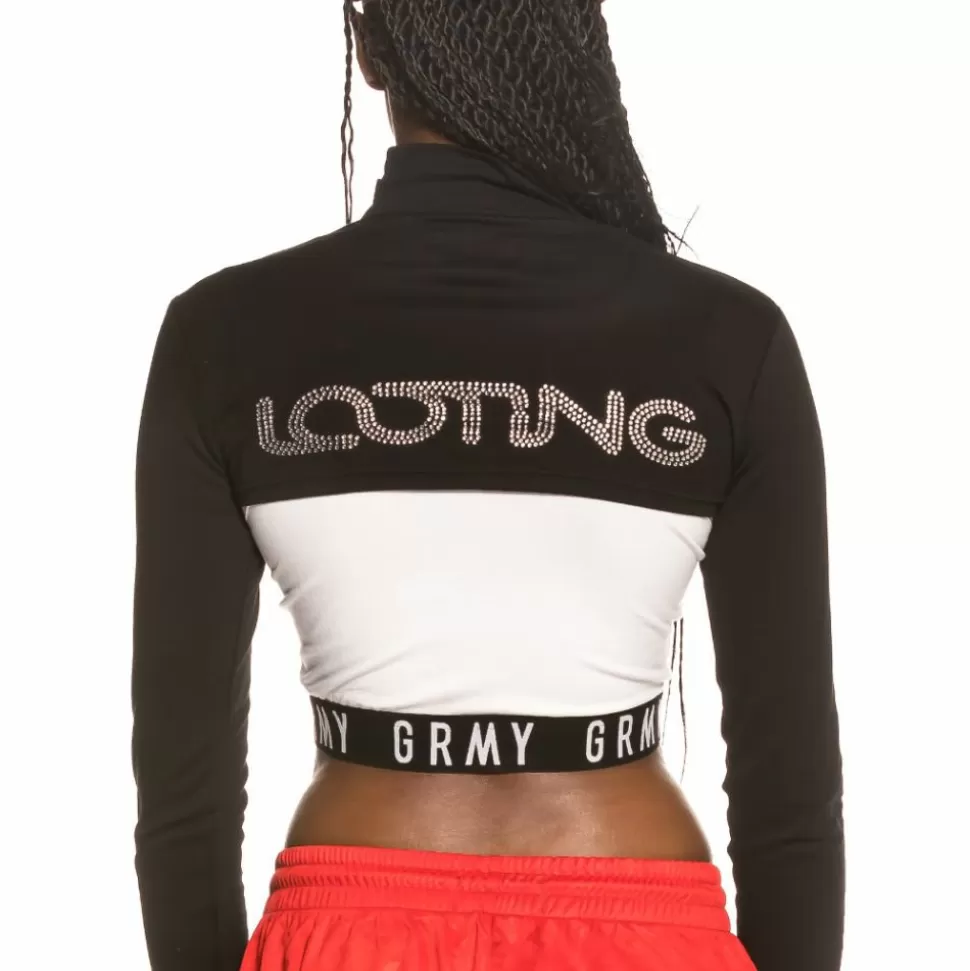 Tees & Tops*Grimey Sighting In Vostok Girl Long Sleeve Crop Top Fw19 Black