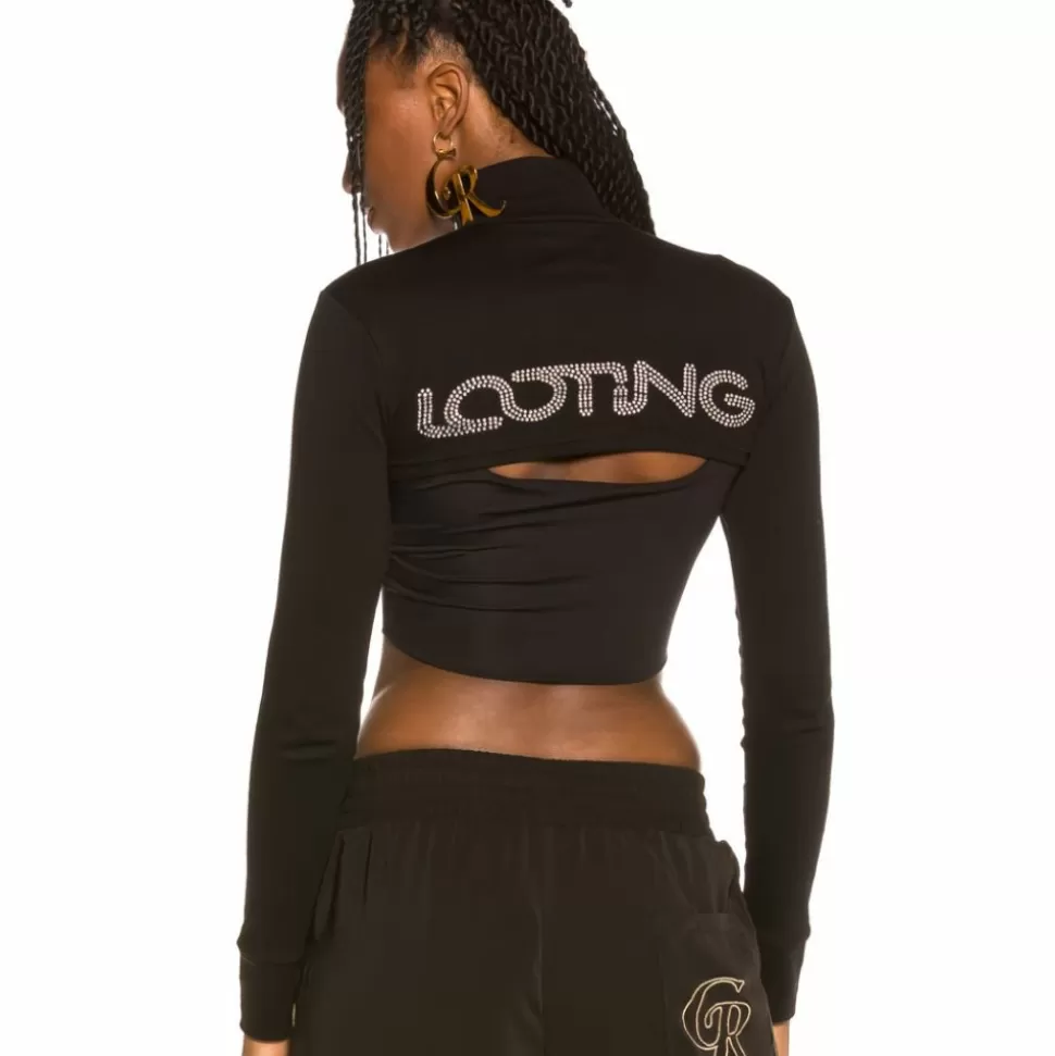 Tees & Tops*Grimey Sighting In Vostok Girl Long Sleeve Crop Top Fw19 Black