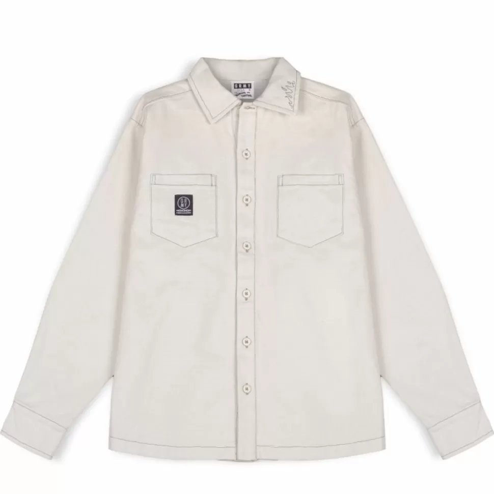 Shirts*Grimey "Snow Fox" Canvas Long Sleeve Shirt - White - Winter 22