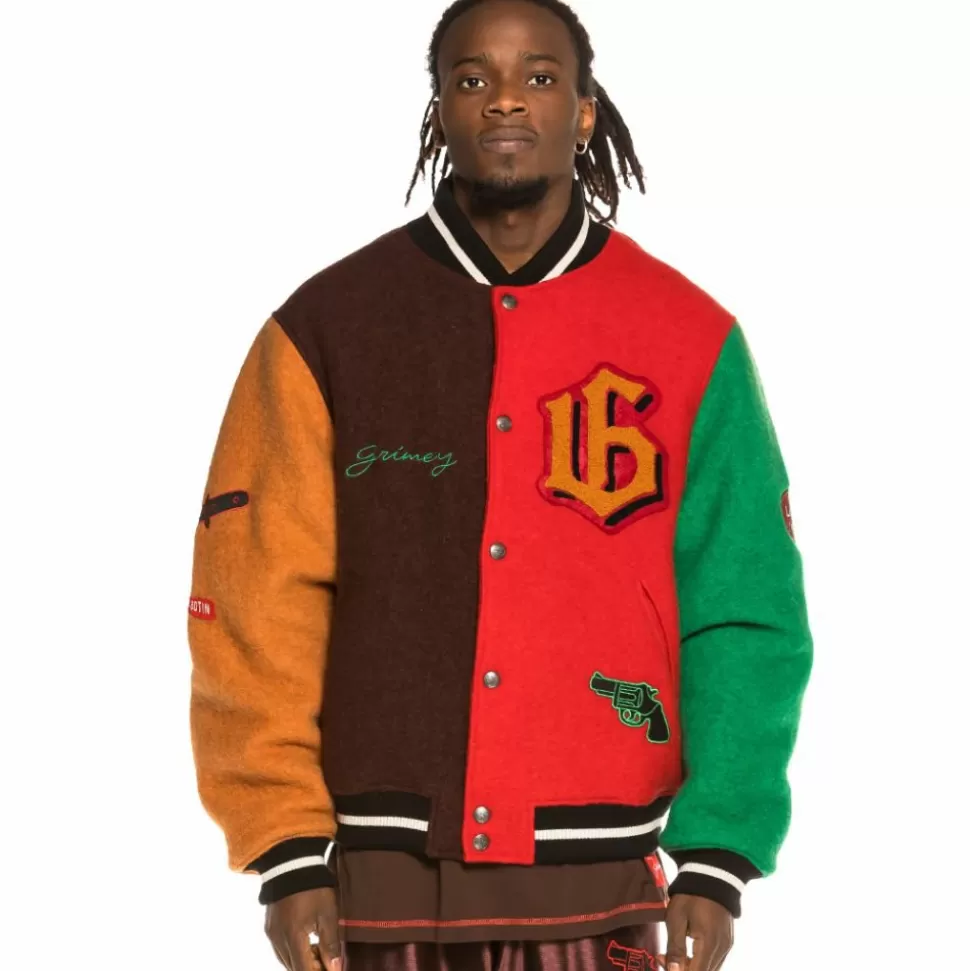 Jackets*Grimey "The Loot" Wool Baseball Jacket Multicolor - Spring 21