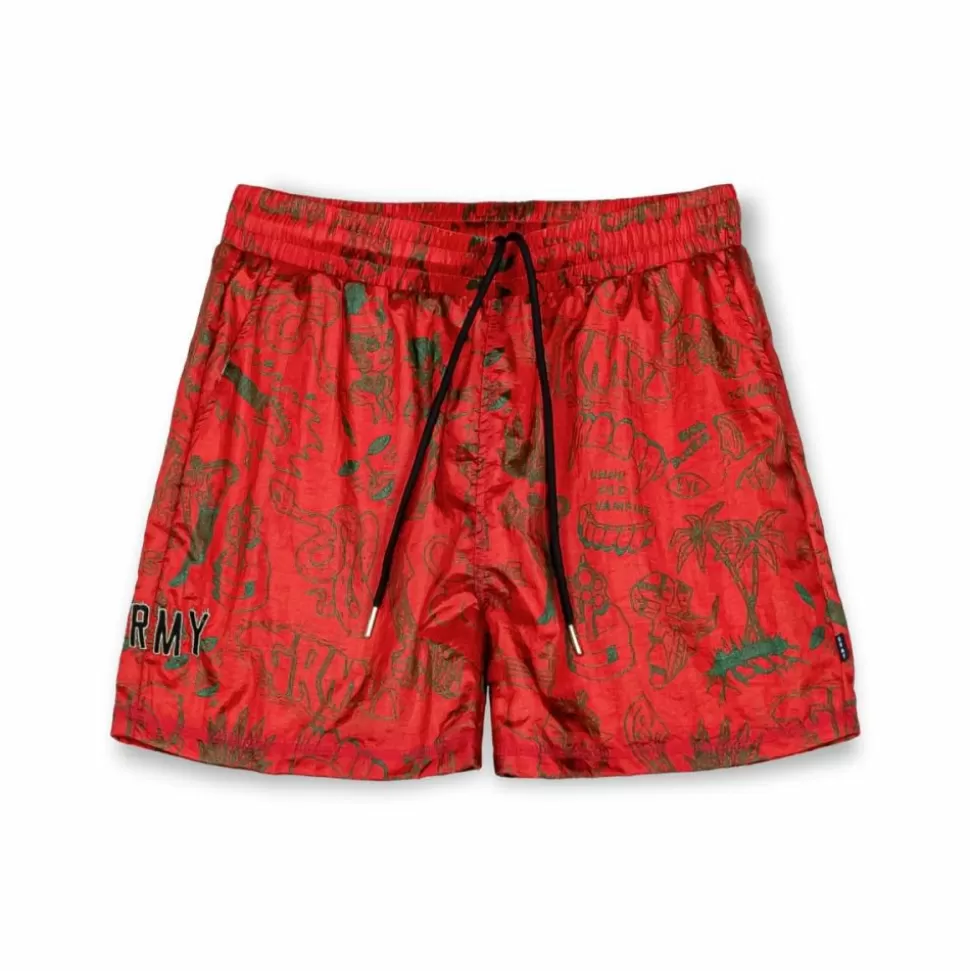 Shorts*Grimey The Toughest Satin Shorts - Red - Spring 23