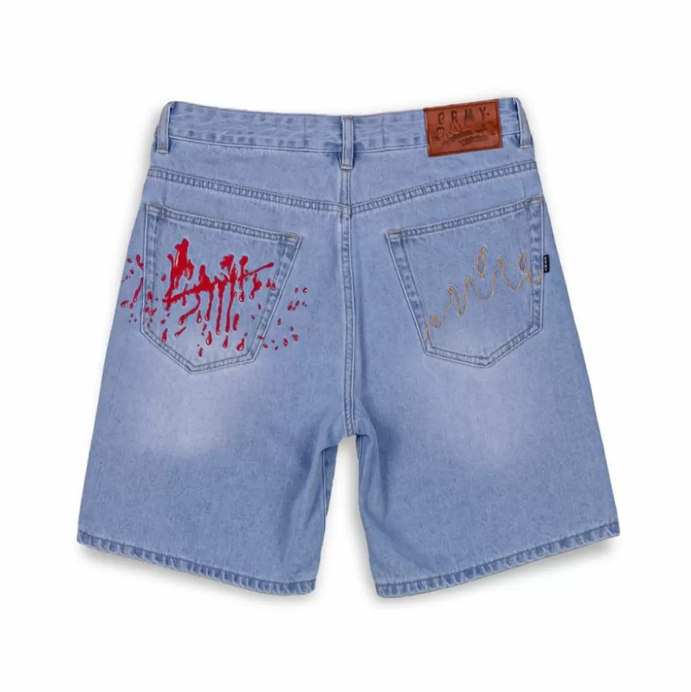 Shorts*Grimey The Toughest Shorts - Washed Light Blue - Spring 23