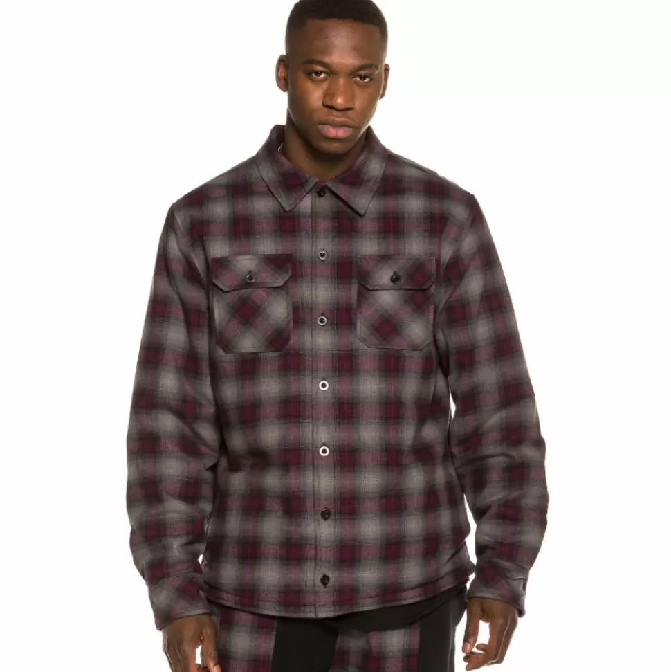 Shirts*Grimey Yoga Fire Padded Flannel Long Sleeve Shirt Fw20 Black