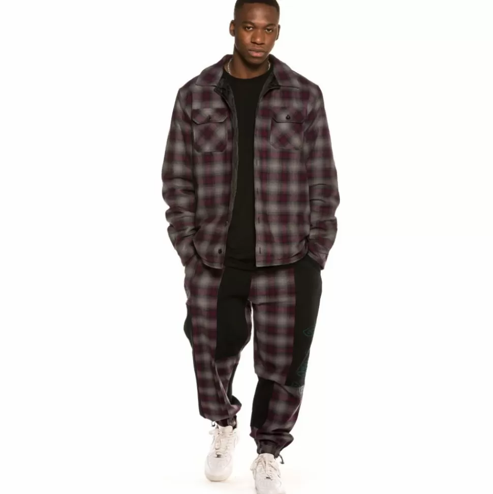 Shirts*Grimey Yoga Fire Padded Flannel Long Sleeve Shirt Fw20 Black