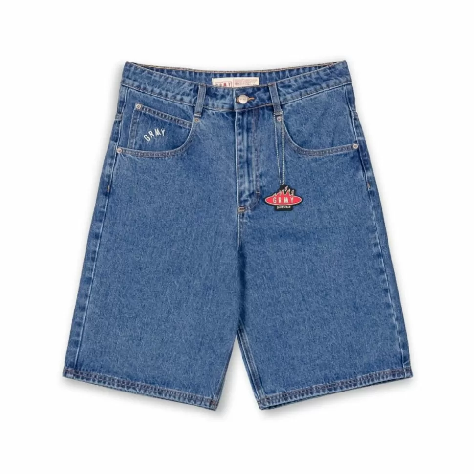 Shorts*Grimey Pantalon Corto Burn In Flames - Shorts Washed Blue - Ss24