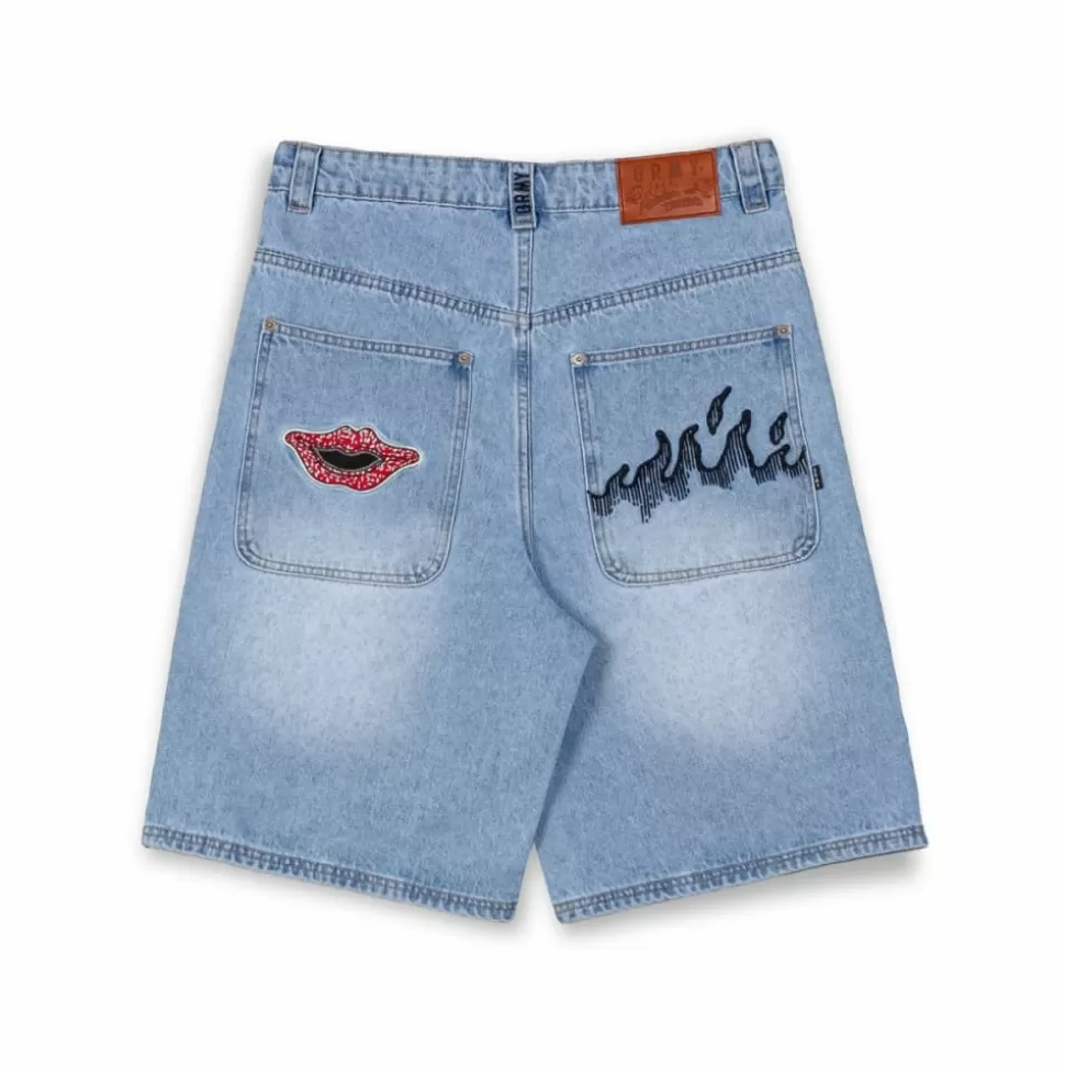 Shorts*Grimey Pantalon Corto Burn In Flames - Washed Light Blue - Ss24