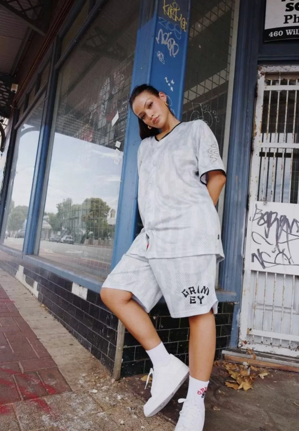 Shorts*Grimey Pantalon Corto Lucky Dragon Mesh Basket - White - Ss24