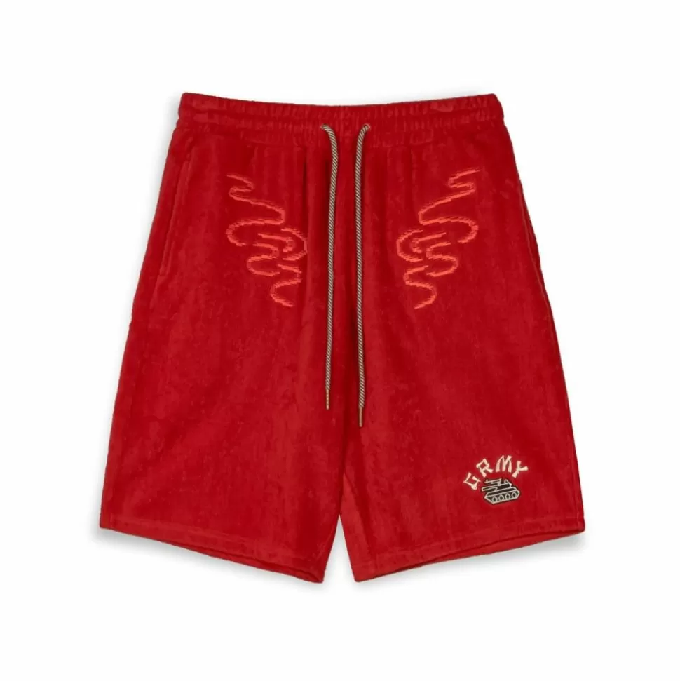 Shorts*Grimey Pantalon Corto Lucky Dragon Terry Towelling - Red - Ss24