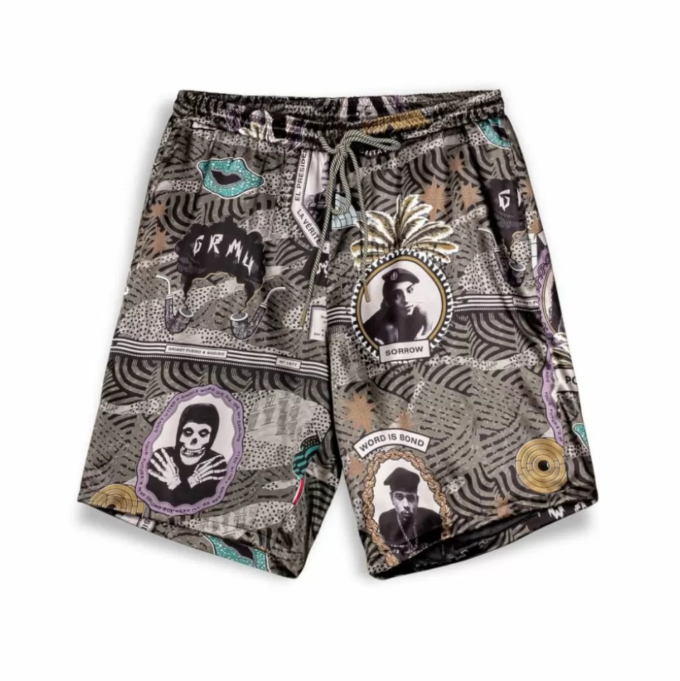 Shorts*Grimey Pantalon Corto Supastar Satin - Green - Ss24