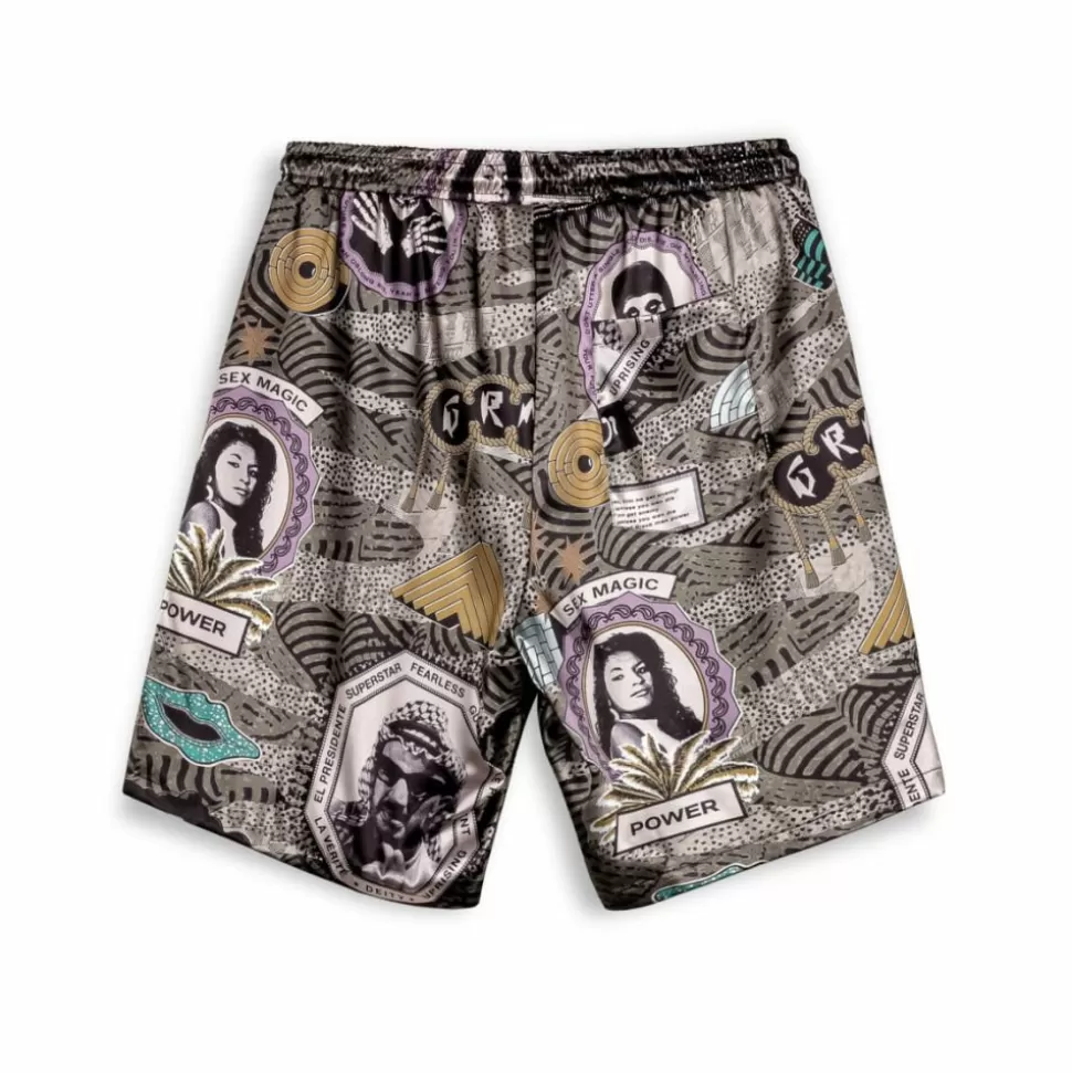 Shorts*Grimey Pantalon Corto Supastar Satin - Green - Ss24