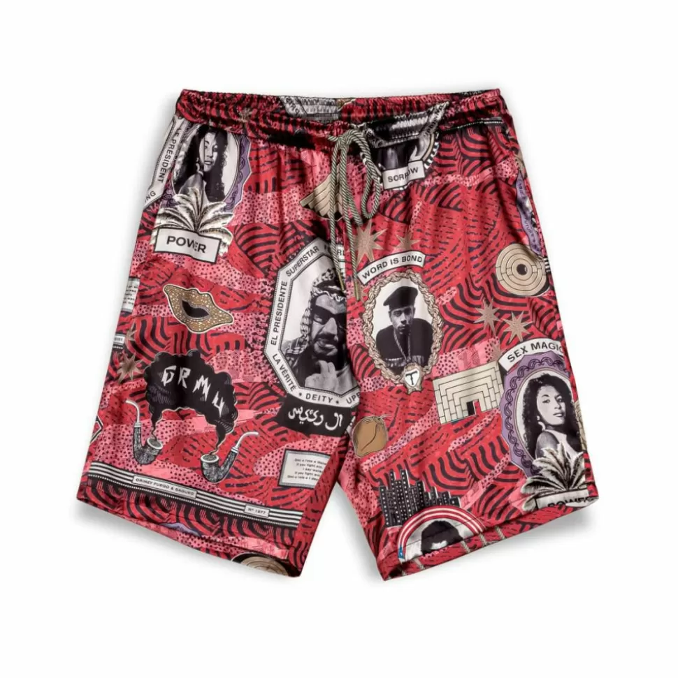 Shorts*Grimey Pantalon Corto Supastar Satin - Red - Ss24