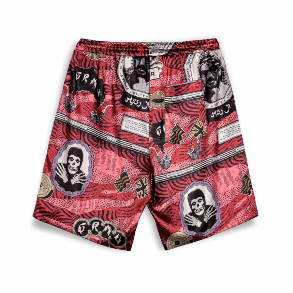 Shorts*Grimey Pantalon Corto Supastar Satin - Red - Ss24