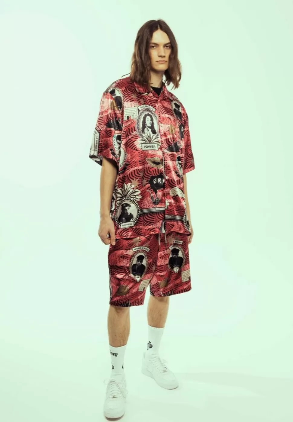Shorts*Grimey Pantalon Corto Supastar Satin - Red - Ss24