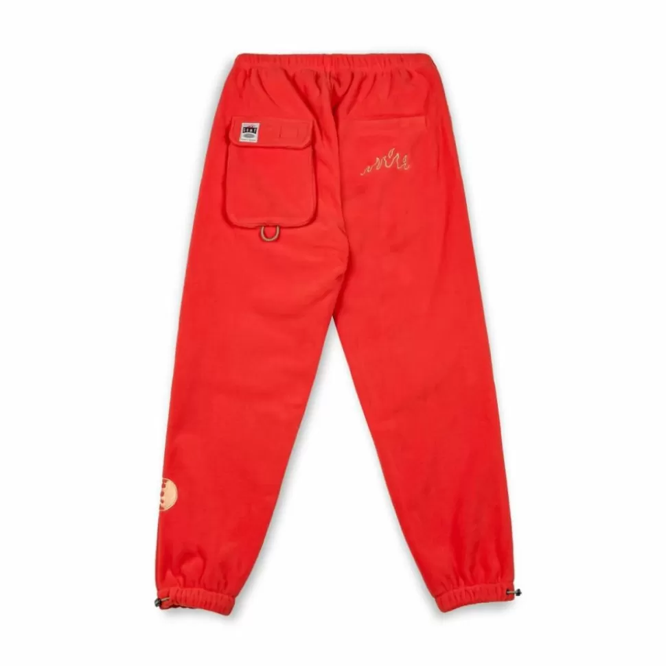 Pants*Grimey Pantalon Back At You Polar Fleece - Red - Fw23