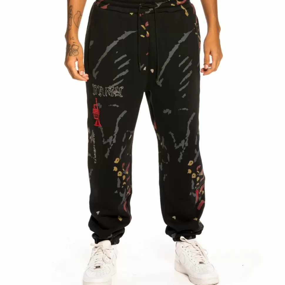 Pants*Grimey Pantalon "Jazz Thing All Over Print" Sweatpants - Black - Fall 21