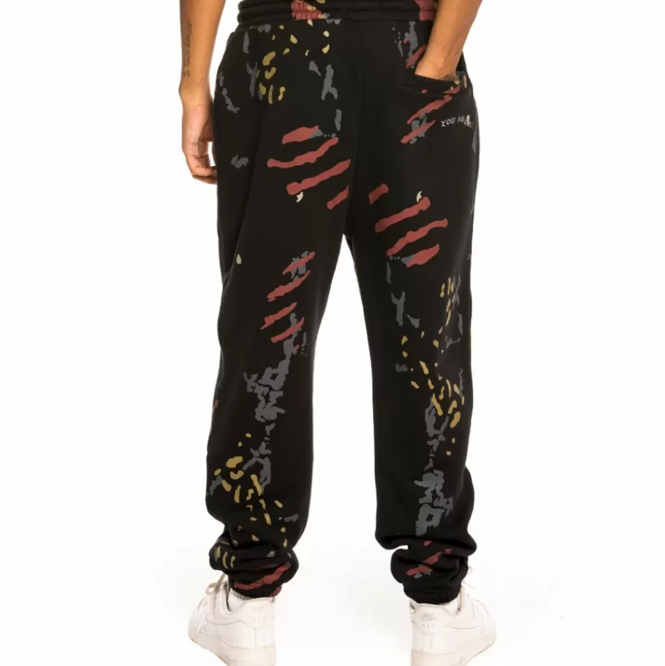 Pants*Grimey Pantalon "Jazz Thing All Over Print" Sweatpants - Black - Fall 21