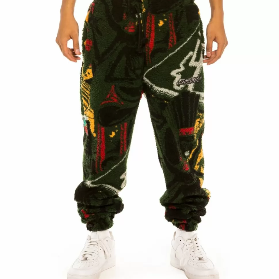 Pants*Grimey Pantalon "Space Lady All Over Jacquard" Sherpa - Orange - Winter 21