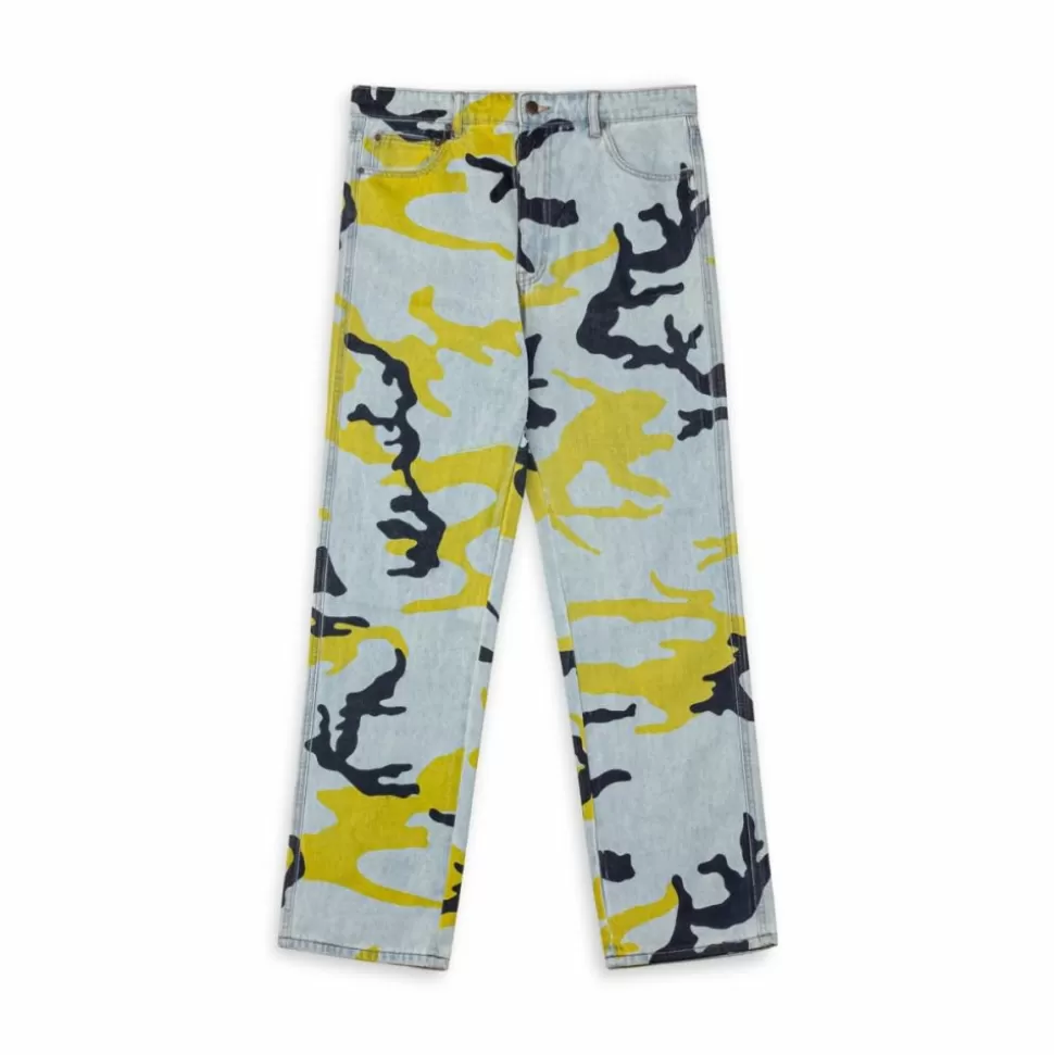 Pants*Grimey Pantalon Vaquero The Strait Talk All Over Print Camo Regular - Washed Camo - Fw23