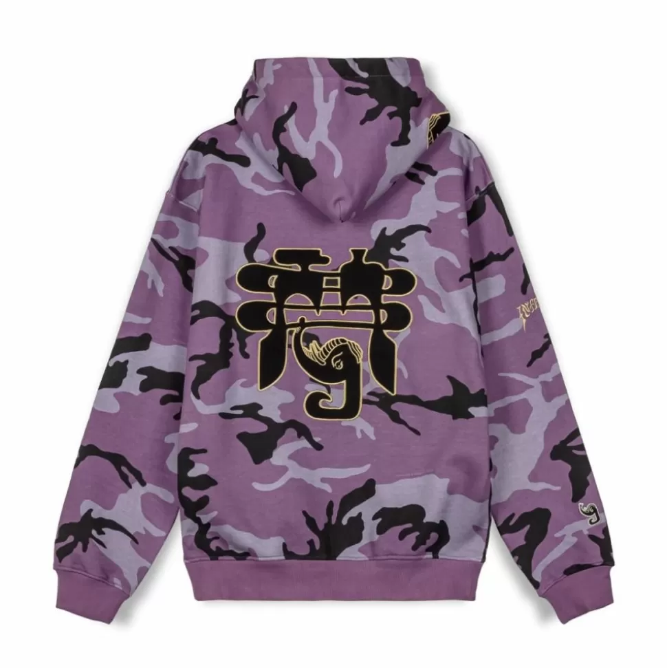 Sweatshirts*Grimey Sudadera Capucha All Over Print Tusker Temple Vintage - Purple - Fw23