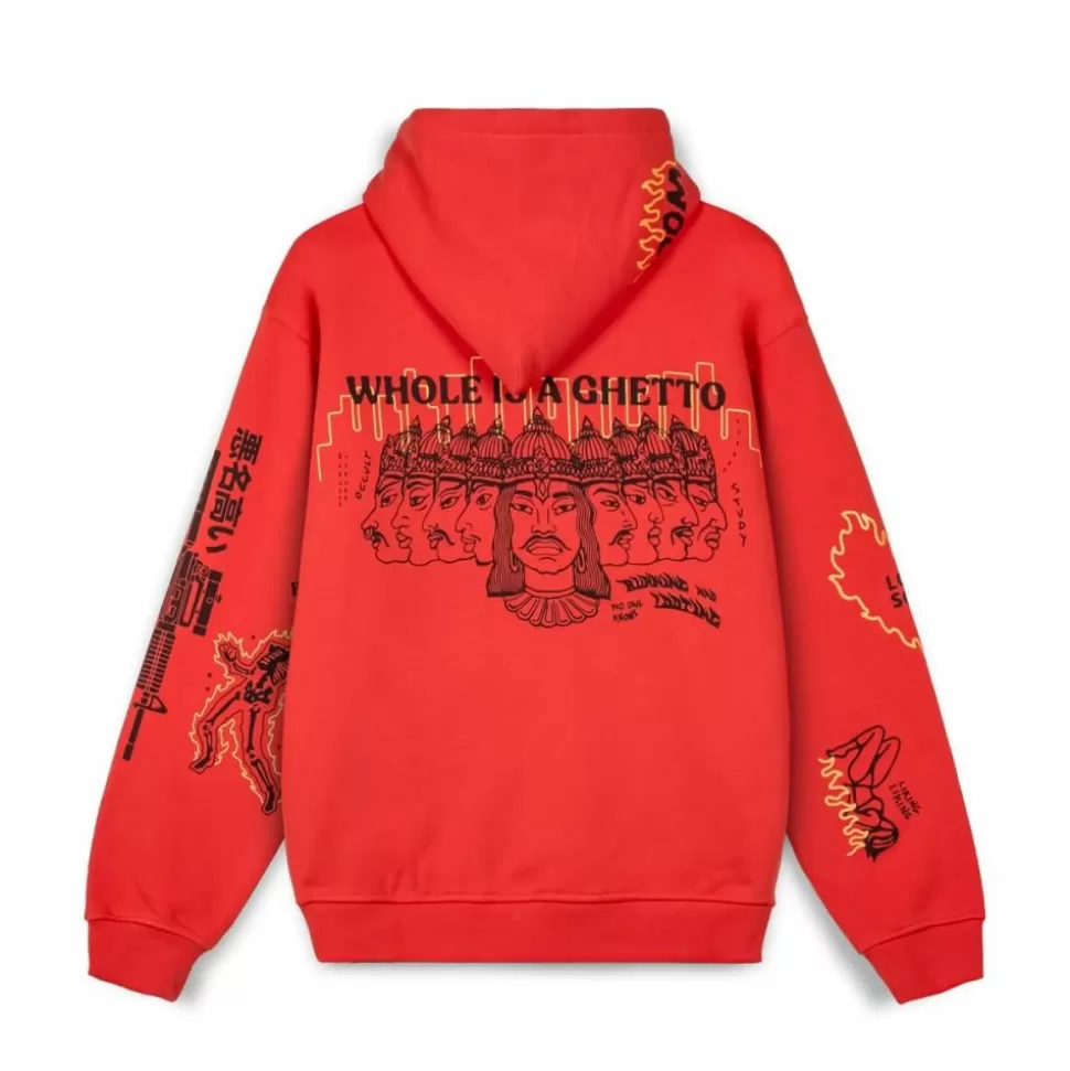 Sweatshirts*Grimey Sudadera Capucha Back At You Wide Hole Vintage - Red - Fw23